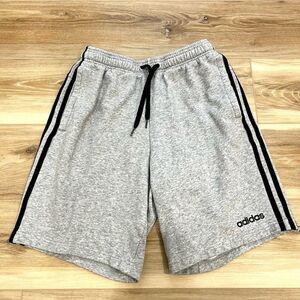 adidas Gray Athletic Shorts with Black Stripes